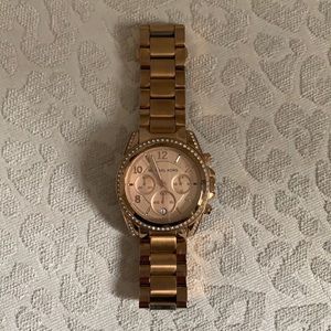 Michael Kors Rose Gold and Crystal Watch